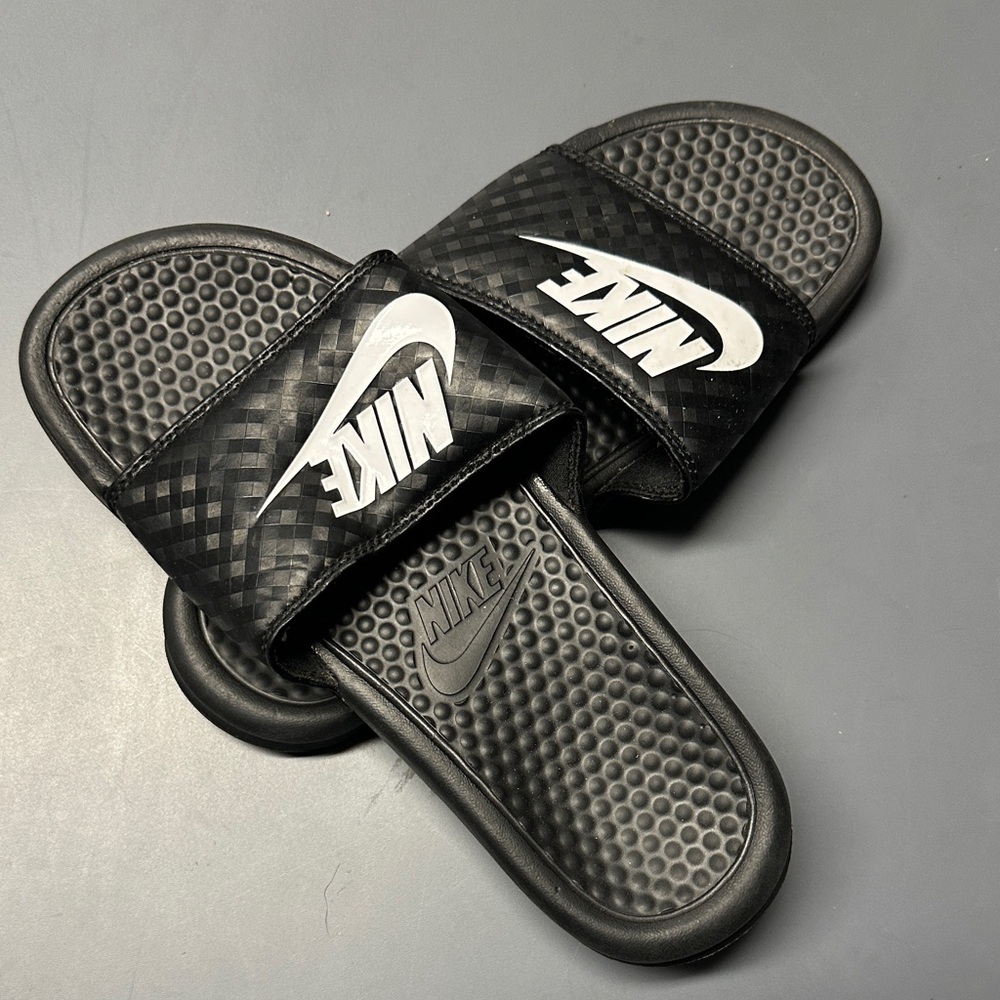 Nike Black and White Slide Sandals